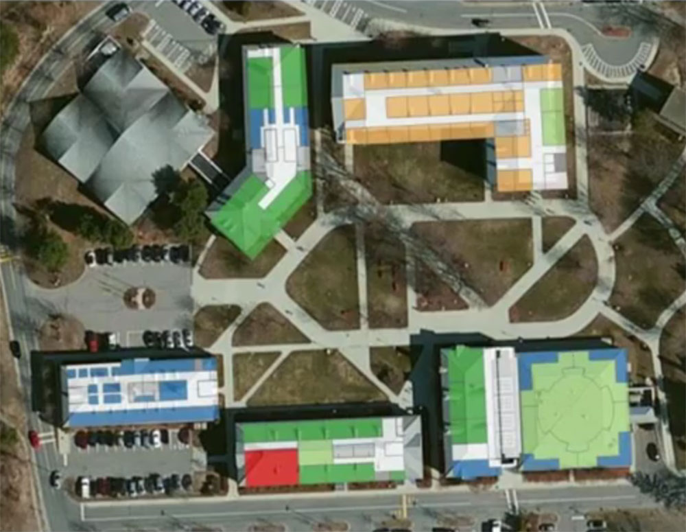 Aerial view of facilities