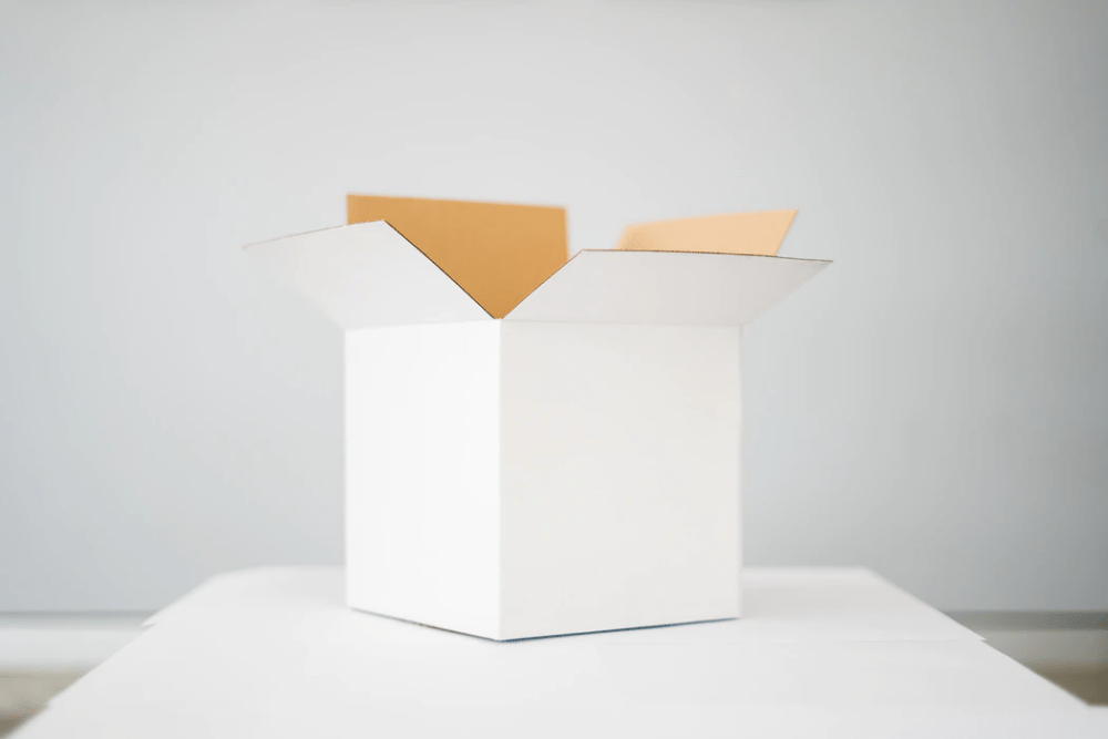 Cardboard box on a table